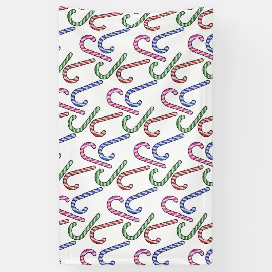 Glitzer Candy Cane Pattern Banner (Vertikal)