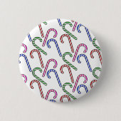 Glitzer Candy Cane Pattern Button (Vorderseite)