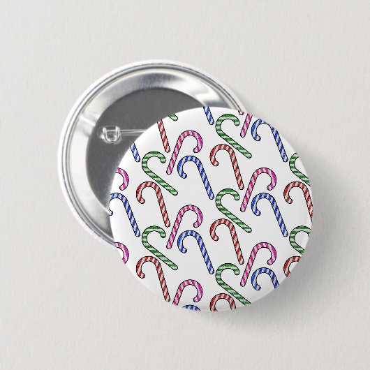 Glitzer Candy Cane Pattern Button (Vorne & Hinten)
