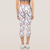 Glitzer Candy Cane Pattern Capri Leggings (Rückseite)