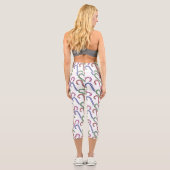 Glitzer Candy Cane Pattern Capri Leggings (Rückseite)