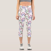Glitzer Candy Cane Pattern Capri Leggings (Vorderseite)