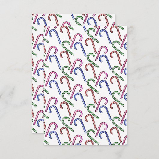 Glitzer Candy Cane Pattern Dankeskarte (Vorne/Hinten)