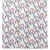 Glitzer Candy Cane Pattern Duschvorhang (Vorderseite)