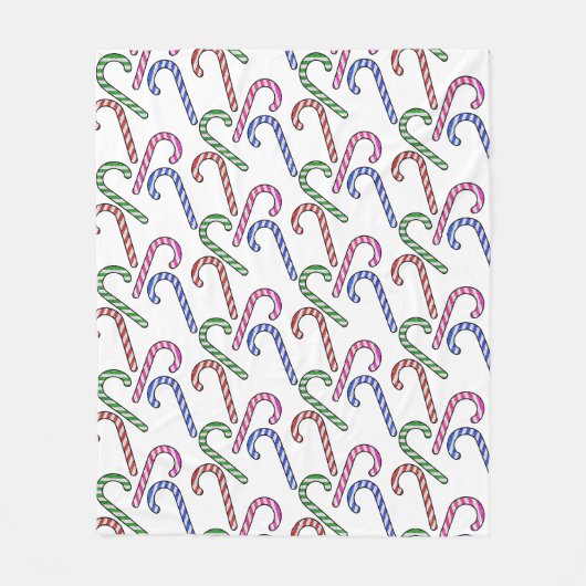 Glitzer Candy Cane Pattern Fleecedecke (Vorderseite)