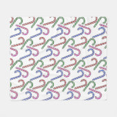 Glitzer Candy Cane Pattern Fleecedecke (Vorderseite (Horizontal))