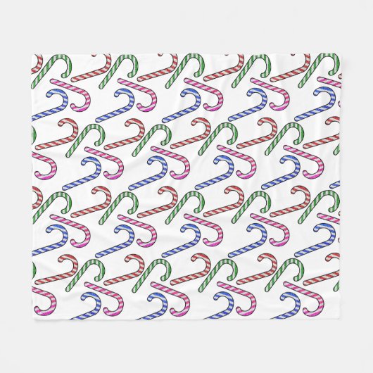 Glitzer Candy Cane Pattern Fleecedecke (Vorderseite (Horizontal))