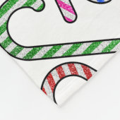 Glitzer Candy Cane Pattern Fleecedecke (Ecke)