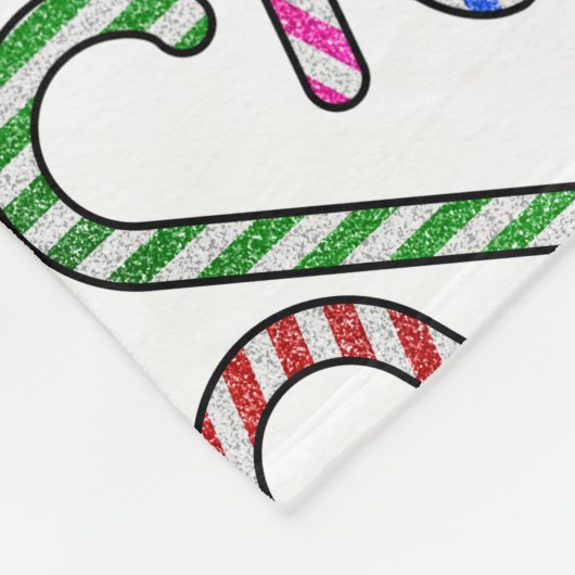 Glitzer Candy Cane Pattern Fleecedecke (Ecke)