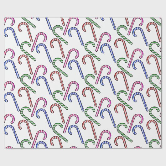 Glitzer Candy Cane Pattern Geschenkpapier (Flach)