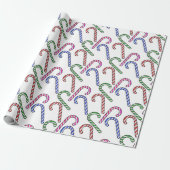 Glitzer Candy Cane Pattern Geschenkpapier (Ungerollt)
