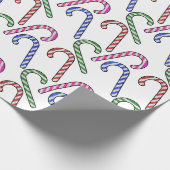 Glitzer Candy Cane Pattern Geschenkpapier (Ecke)