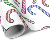 Glitzer Candy Cane Pattern Geschenkpapier (Rolleneckpunkt)