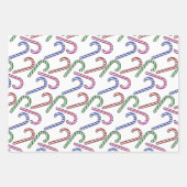 Glitzer Candy Cane Pattern Geschenkpapier Set (Vorderseite 2)