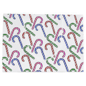 Glitzer Candy Cane Pattern Große Geschenktüte (Rückseite)