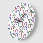 Glitzer Candy Cane Pattern Große Wanduhr (Winkel)