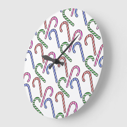 Glitzer Candy Cane Pattern Große Wanduhr (Winkel)