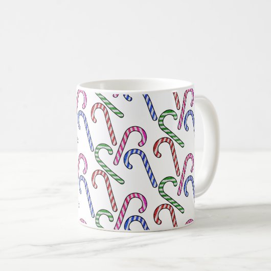 Glitzer Candy Cane Pattern Kaffeetasse (VorderseiteRechts)