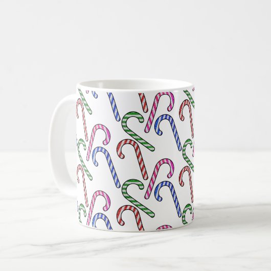 Glitzer Candy Cane Pattern Kaffeetasse (Vorderseite Links)