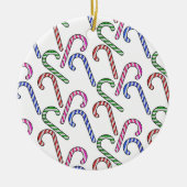 Glitzer Candy Cane Pattern Keramik Ornament (Vorne)
