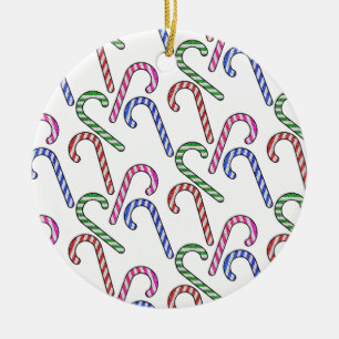 Glitzer Candy Cane Pattern Keramik Ornament