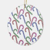 Glitzer Candy Cane Pattern Keramik Ornament (Links)