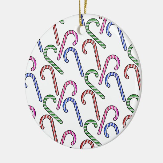 Glitzer Candy Cane Pattern Keramik Ornament (Links)