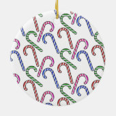 Glitzer Candy Cane Pattern Keramik Ornament (Hinten)