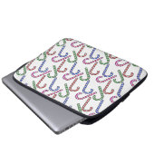 Glitzer Candy Cane Pattern Laptopschutzhülle (Vorne Knopf)
