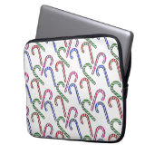 Glitzer Candy Cane Pattern Laptopschutzhülle (Vorderseite Links)