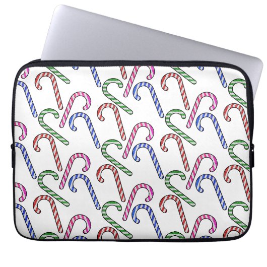 Glitzer Candy Cane Pattern Laptopschutzhülle (Vorderseite)