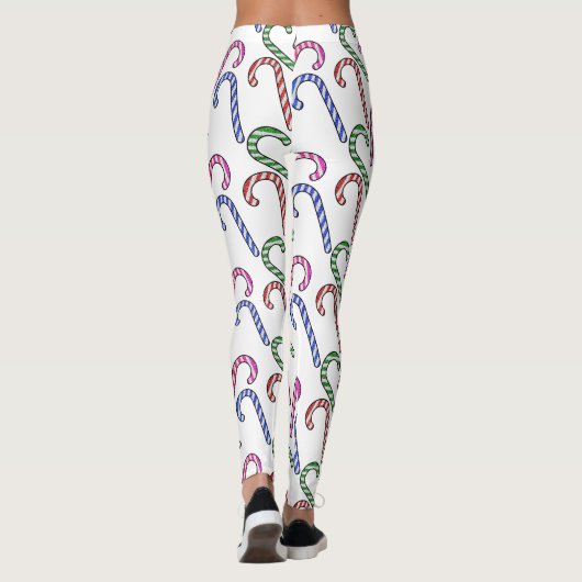 Glitzer Candy Cane Pattern Leggings (Rückseite)