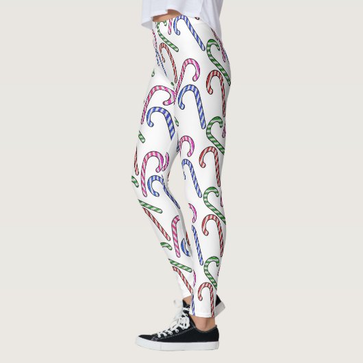 Glitzer Candy Cane Pattern Leggings (Links)