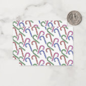 Glitzer Candy Cane Pattern Mitteilungskarte (Vorderseite/Rückseite Beispiel)