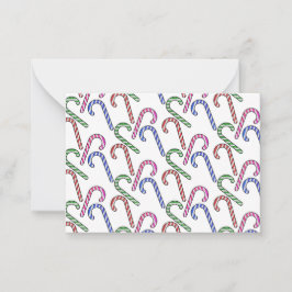 Glitzer Candy Cane Pattern Mitteilungskarte