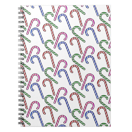 Glitzer Candy Cane Pattern Notizblock (Vorderseite)
