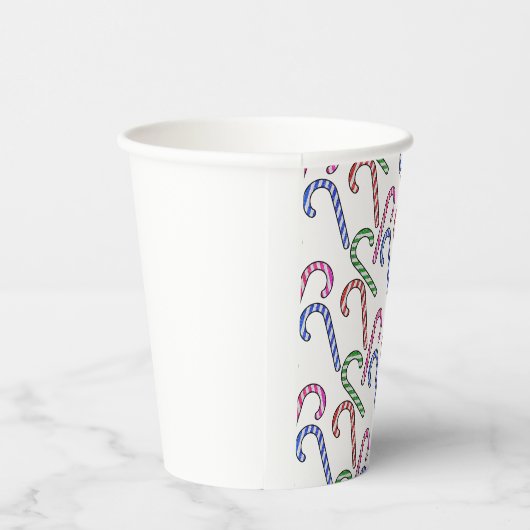 Glitzer Candy Cane Pattern Pappbecher (Rechts)