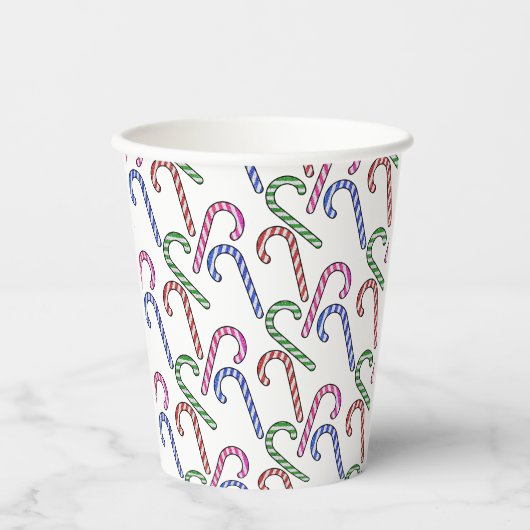Glitzer Candy Cane Pattern Pappbecher (Vorderseite)