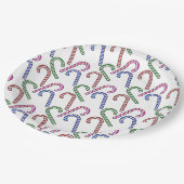 Glitzer Candy Cane Pattern Pappteller (Schrägansicht)