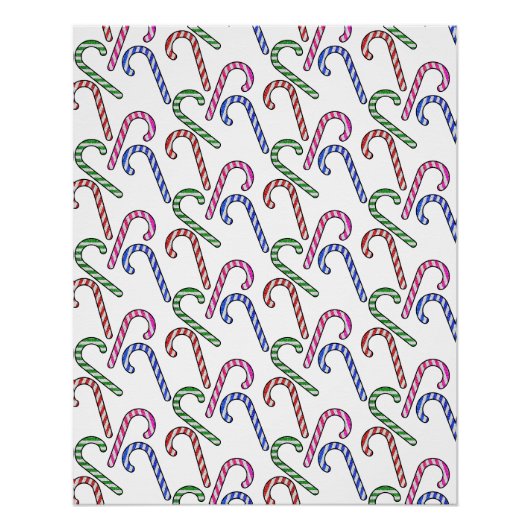 Glitzer Candy Cane Pattern Poster (Vorderseite)