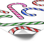 Glitzer Candy Cane Pattern Poster (Ecke)