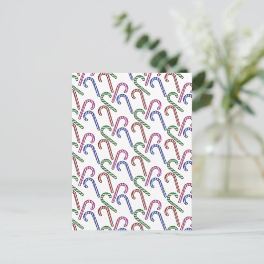 Glitzer Candy Cane Pattern Postkarte (Stehend Vorderseite)