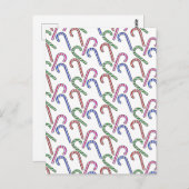 Glitzer Candy Cane Pattern Postkarte (Vorne/Hinten)