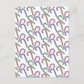 Glitzer Candy Cane Pattern Postkarte (Vorderseite)