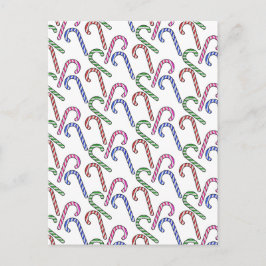 Glitzer Candy Cane Pattern Postkarte