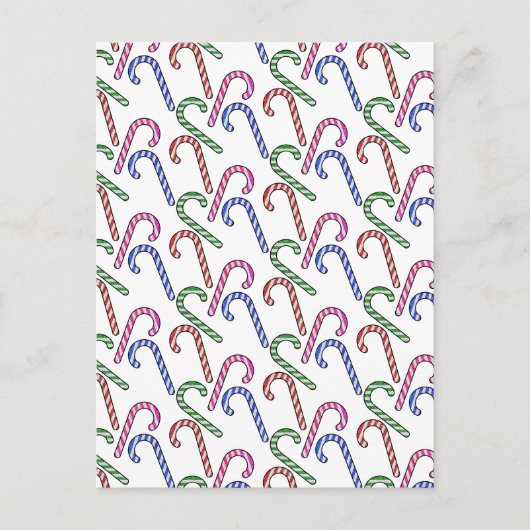 Glitzer Candy Cane Pattern Postkarte (Vorderseite)