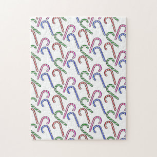 Glitzer Candy Cane Pattern Puzzle