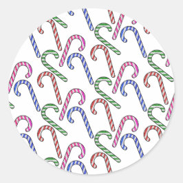 Glitzer Candy Cane Pattern Runder Aufkleber