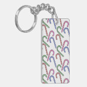 Glitzer Candy Cane Pattern Schlüsselanhänger (Vorderseite links)