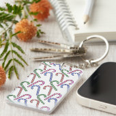 Glitzer Candy Cane Pattern Schlüsselanhänger (Vorderseite rechts)